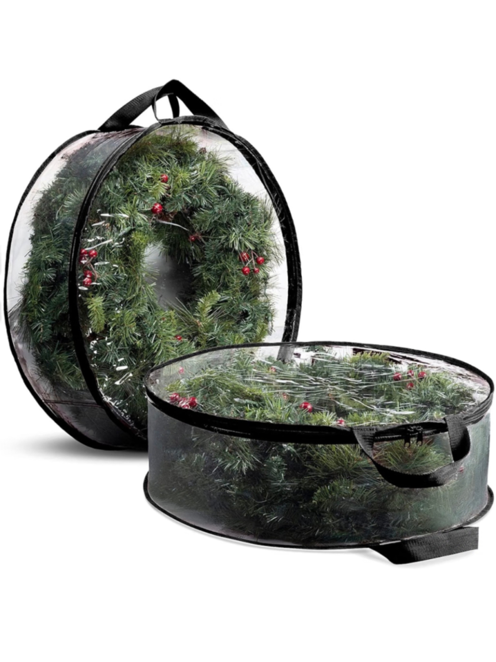 NEW ZOBER 2 Pk Christmas Wreath Storage Container 36” Wreath Bag